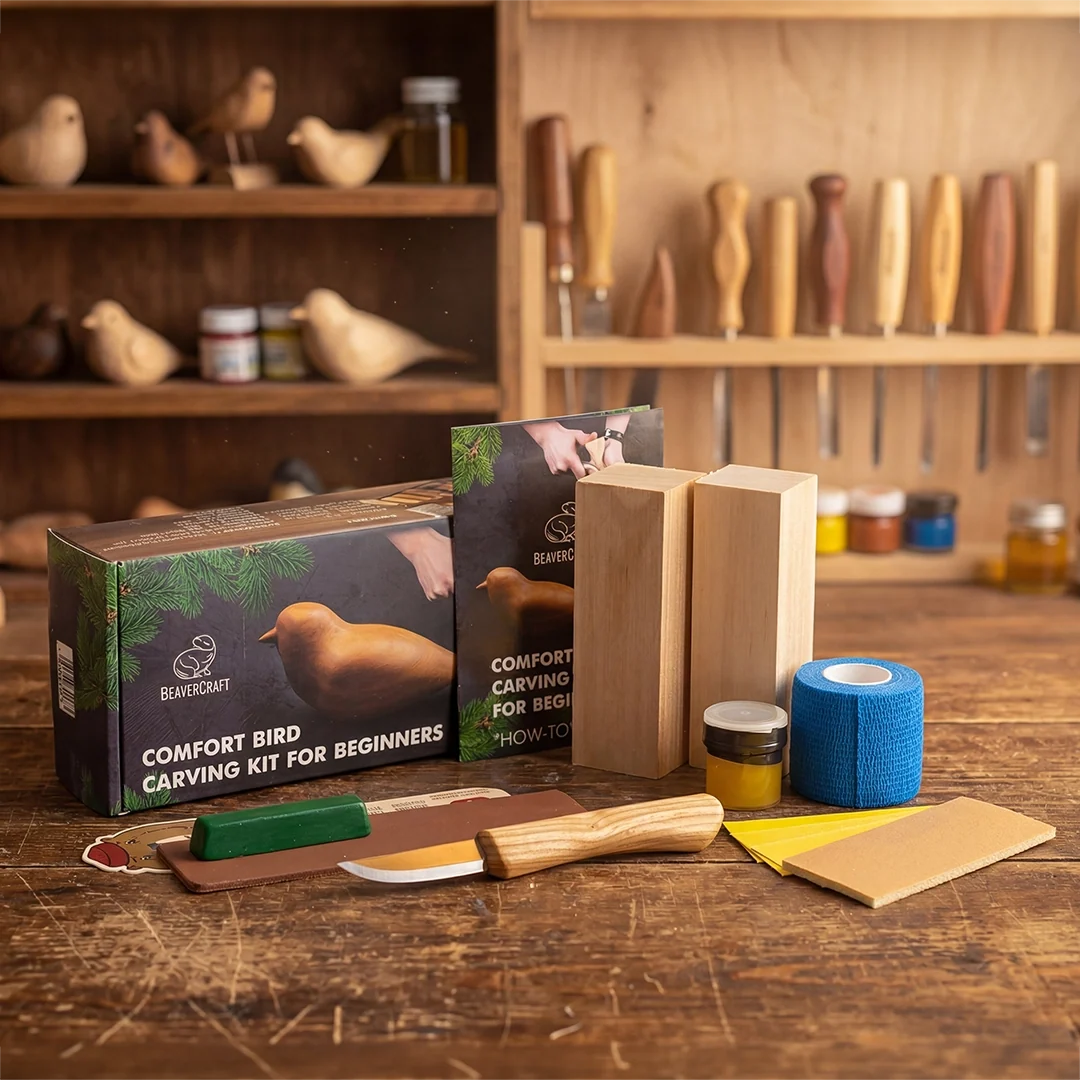Набір для різьблення по дереву BeaverCraft DIY01 «Пташка» для початківців — ідея для подарунка - Зображення 12