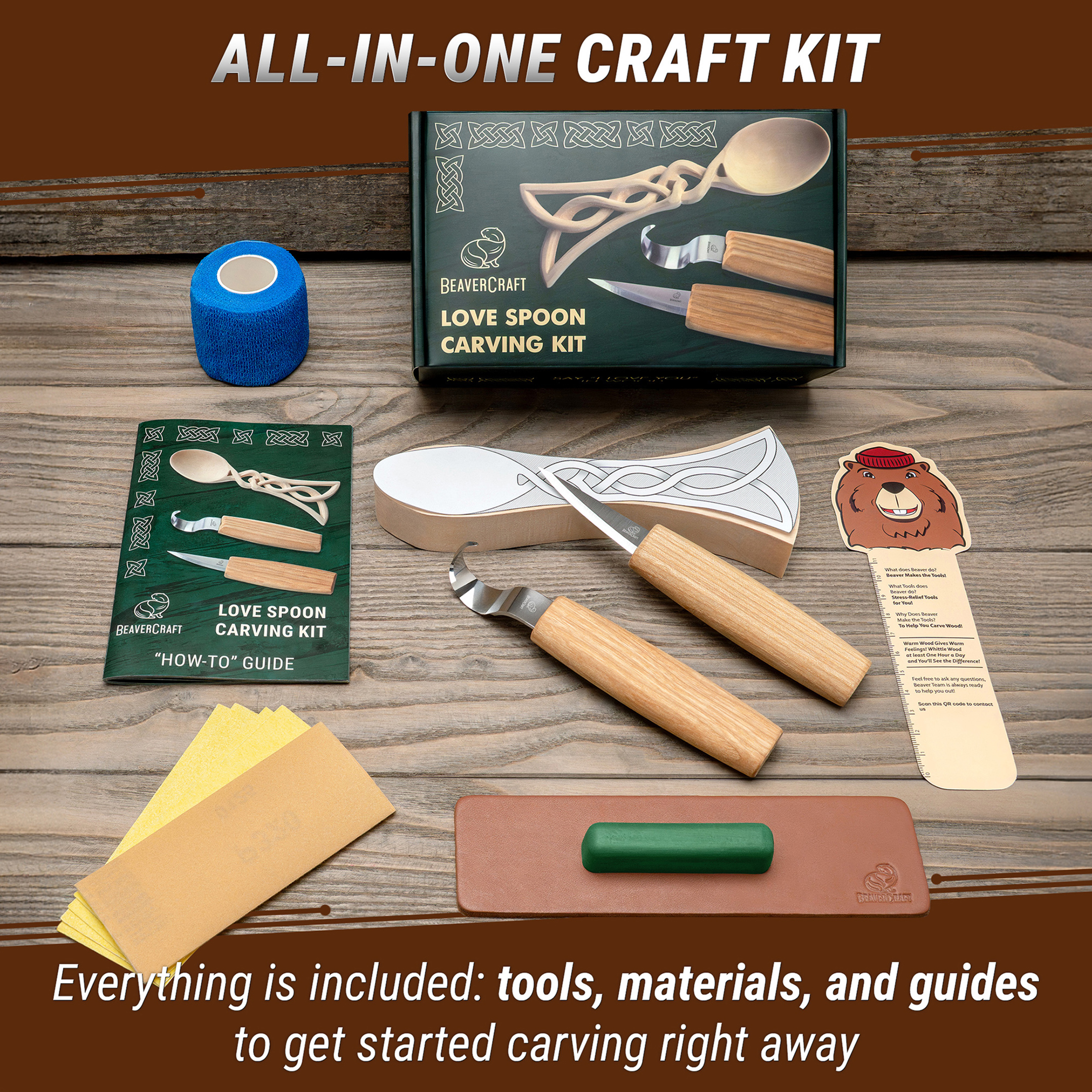 DIY04 - Набор для вырезания кельтской ложки для начинающих: взрослых, подростков и детей — изображение 2