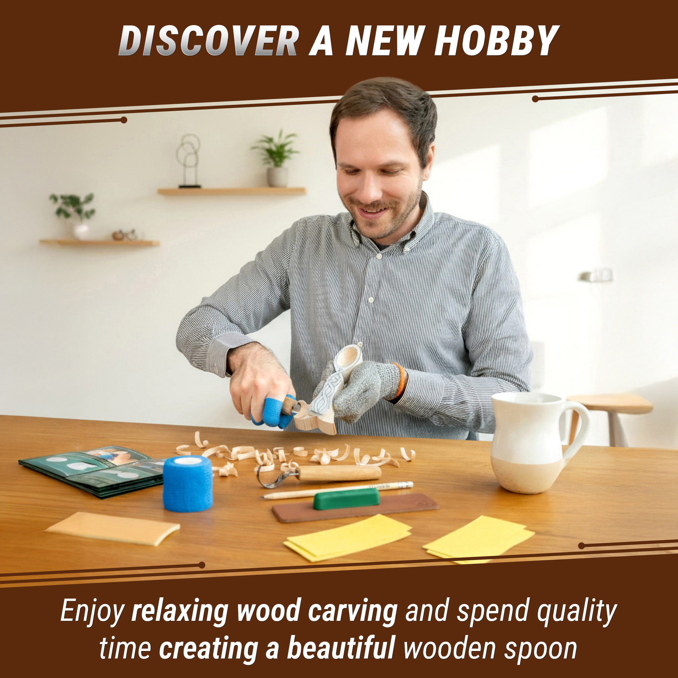 DIY04 - Набор для вырезания кельтской ложки для начинающих: взрослых, подростков и детей — изображение 4