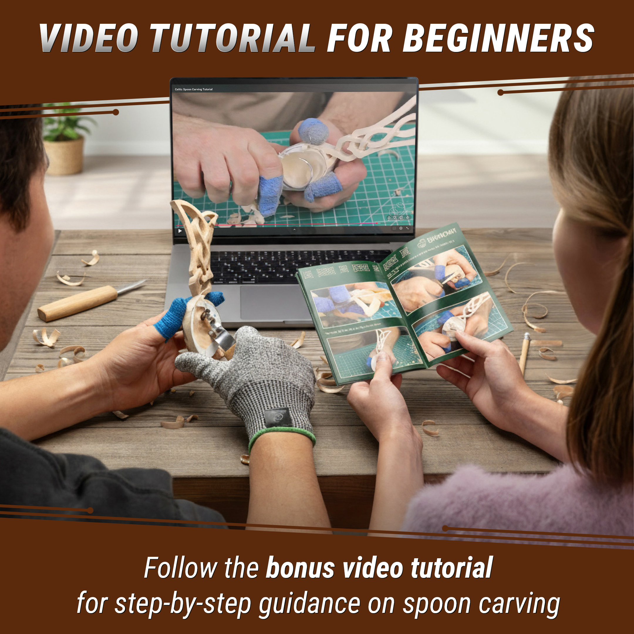 DIY04 - Набор для вырезания кельтской ложки для начинающих: взрослых, подростков и детей — изображение 8