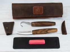 Alternative view of Преміальний набір для різьблення ложок — ножі із рукоятками з горіха і коричневий шкіряний чохол | BeaverCraft S01X Brown