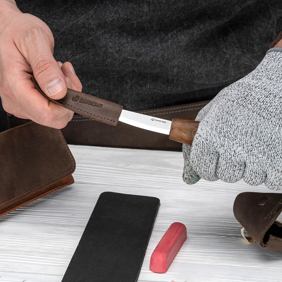 Преміальний набір для різьблення ложок з шкіряним чохлом | BeaverCraft S01X Brown - Зображення 4