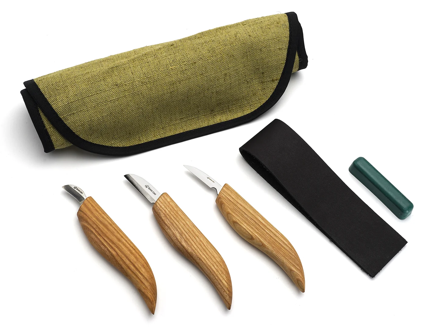 Набір три ножі шкіра паста скатка БіверКрафт S06