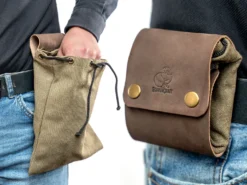 Сумка на пояс для кемпінгу зі шкіри та брезентового полотна