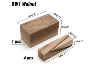 Набір заготовок із горіха для різьблення по дереву, 5 шт. — BW1_Walnut - Зображення 3