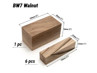 Набір заготовок із горіха для різьблення по дереву, 7 шт. — BW7_Walnut - Зображення 3